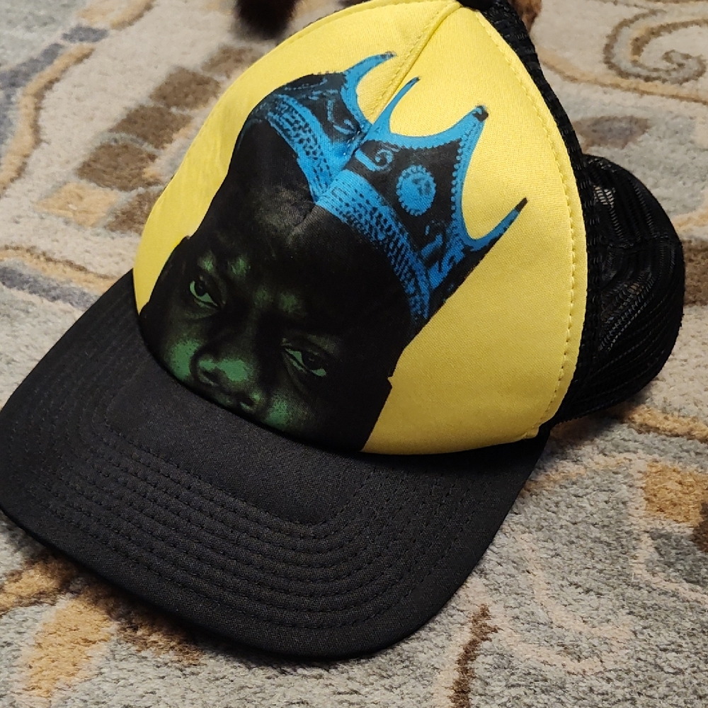 Yellow and Black Trucker Hat with Crown Graphic